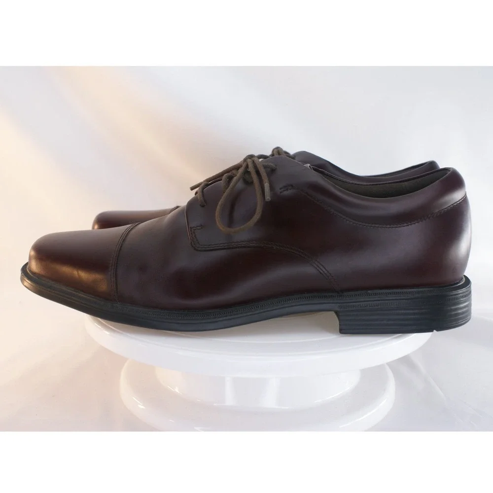 Rockport Waterproof Mens Cap Toe Oxford Shoes Dark Brown Leather APM1177N 12M